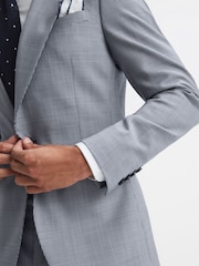 Americana entallada de botonadura sencilla con diseño de pata de gallo pequeño Grange de Reiss - Imagen 4 de 8