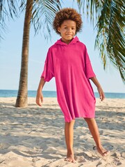 Pink Oversized Hooded Towelling Cover-Up - Image 1 of 4