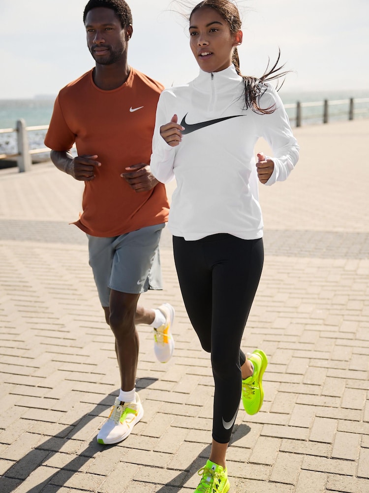 Nike White Dri-FIT Swoosh Half Zip Running Top - Image 7 of 7