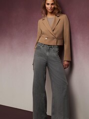 Natural Cropped Tailored Jacket - Image 2 of 5