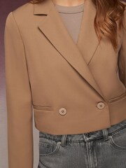 Natural Cropped Tailored Jacket - Image 4 of 5