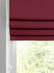 Crimson Red Burgundy Montero Velvet Made To Measure Roman Blind - Image 2 of 6