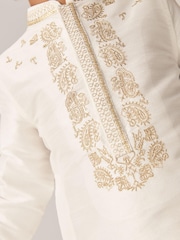 Ivory Cream/Gold Regular Length Embroidered Boys Kurta (3mths-7yrs) - Image 4 of 7
