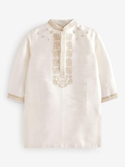 Ivory Cream/Gold Regular Length Embroidered Boys Kurta (3mths-7yrs) - Image 6 of 7
