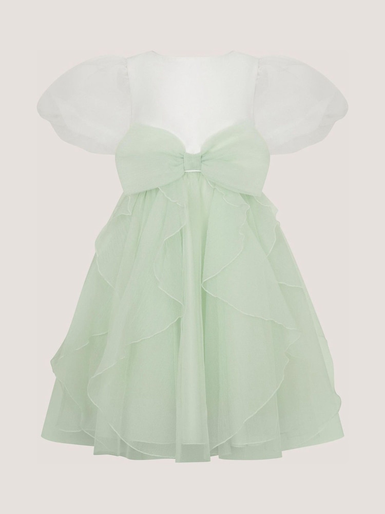 Verde - Vestido de fiesta Monsoon Raphela con mangas abullonadas y lazo - Imagen 2 de 3 Verde - Vestido de fiesta Monsoon Raphela con mangas abullonadas y lazo - Imagen 2 de 3