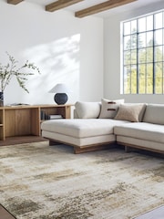 LIVABLISS Brown Myrtle Avenue III Galey Alix Abstract Modern Marble Fringe Rug - Image 2 of 7