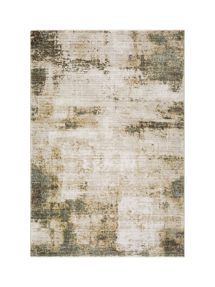 LIVABLISS Brown Myrtle Avenue III Galey Alix Abstract Modern Marble Fringe Rug - Image 7 of 7