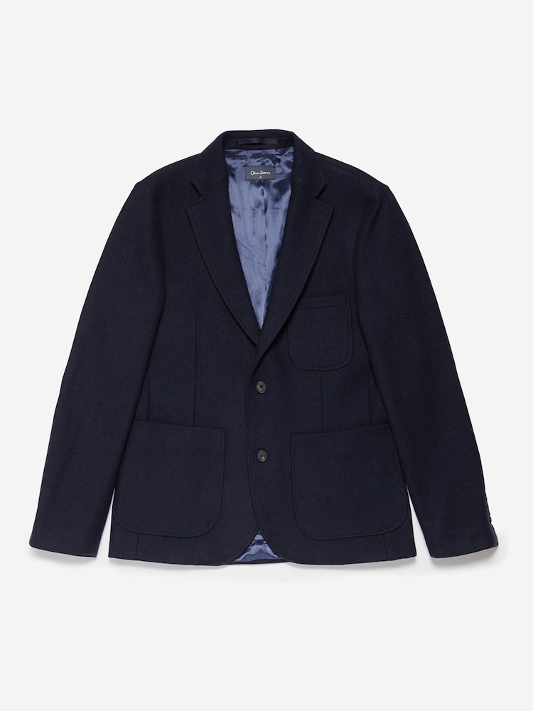 Oliver Sweeney Navy Blue Mulroe Wool Blazer - Image 2 of 7