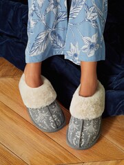 Laura Ashley Grey Suede Mules - Image 1 of 2