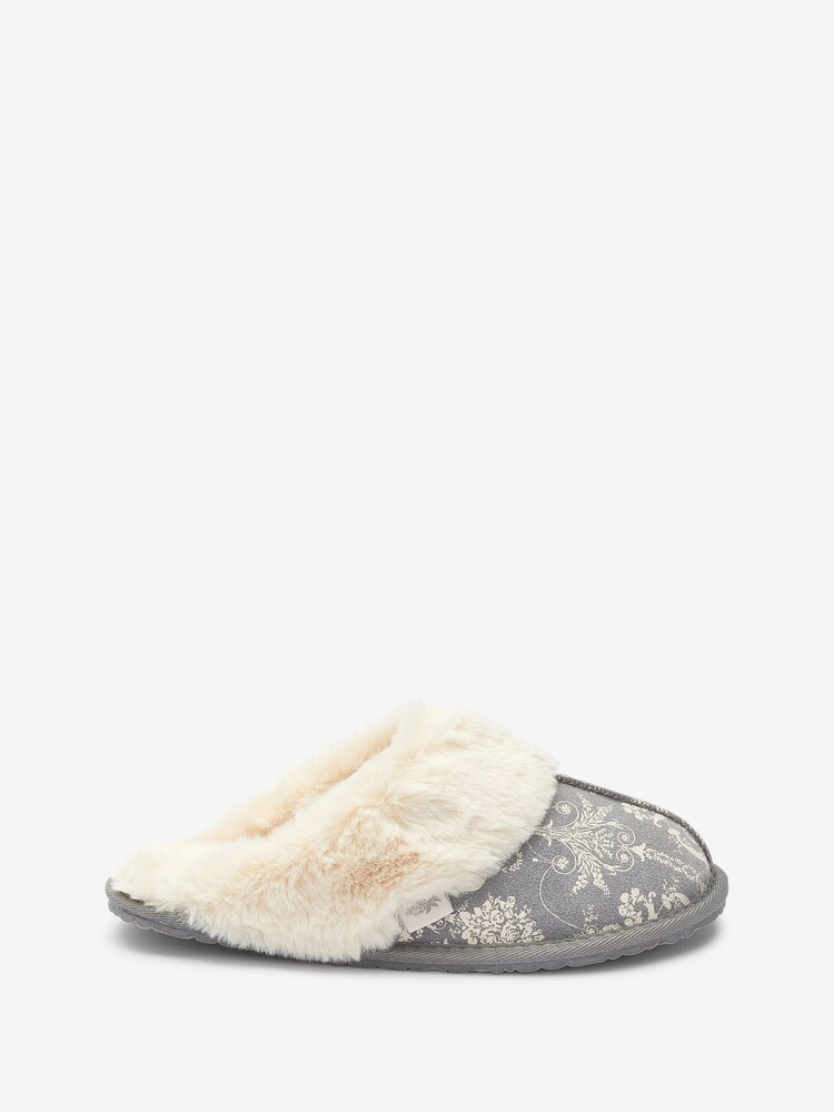 Laura Ashley Grey Suede Mules - Image 2 of 2 Laura Ashley Grey Suede Mules - Image 2 of 2