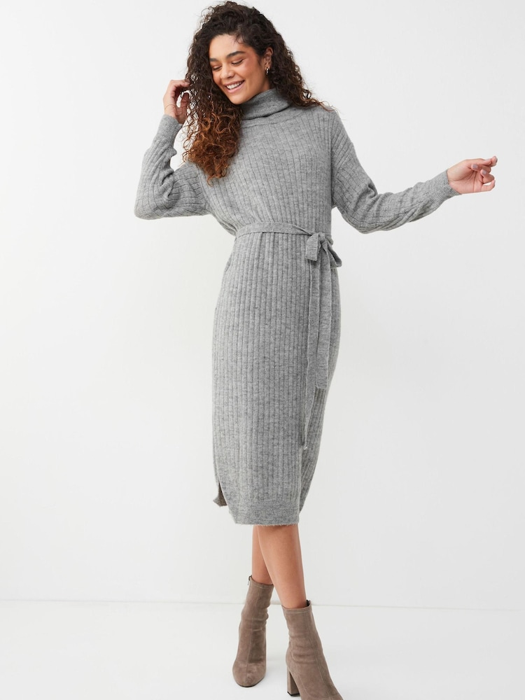 Frnch Midi Dress With Long Sleeves And Round Neck - Image 1 of 1 Frnch Midi Dress With Long Sleeves And Round Neck - Image 1 of 1