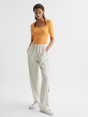 Bluză cu decolteu pătrat Striat Reiss Tina - Image 3 of 7
