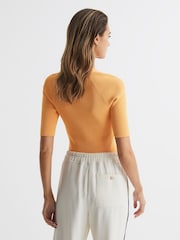 Bluză cu decolteu pătrat Striat Reiss Tina - Image 5 of 7