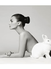 Brookpace Lascelles Black Black And White 'Bunny Girl' Photographic Print in Glass Black Frame - Image 1 of 3