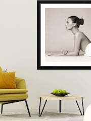 Brookpace Lascelles Black Black And White 'Bunny Girl' Photographic Print in Glass Black Frame - Image 2 of 3