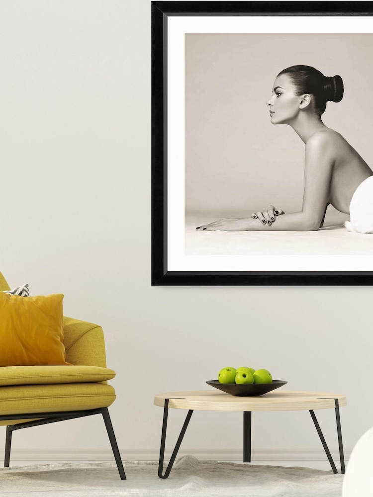 Brookpace Lascelles Black Black And White 'Bunny Girl' Photographic Print in Glass Black Frame - Image 2 of 3