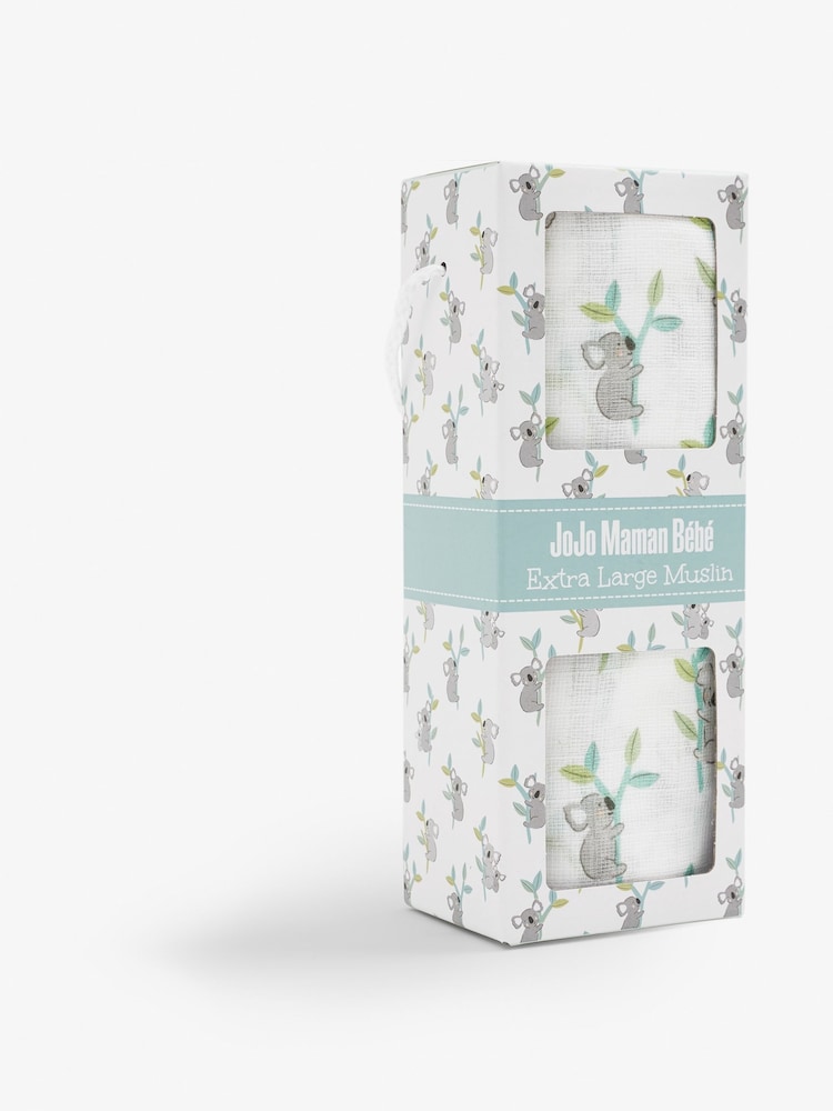 JoJo Maman Bébé Grey Extra Large Koala Print Muslin - Image 1 of 3