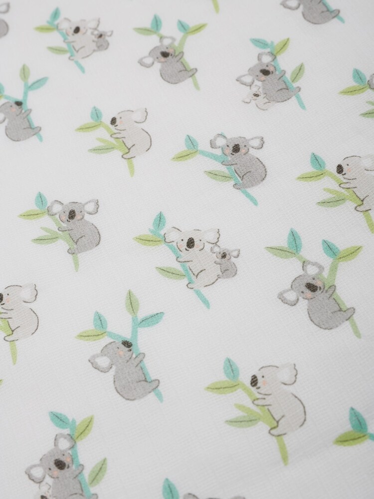 JoJo Maman Bébé Grey Extra Large Koala Print Muslin - Image 3 of 3