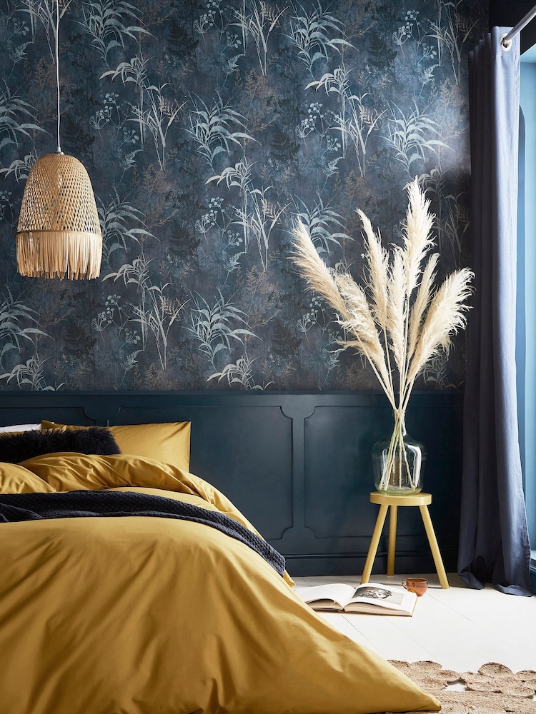 Graham & Brown Blue Restore Midnight 10M Wallpaper - Image 1 of 3