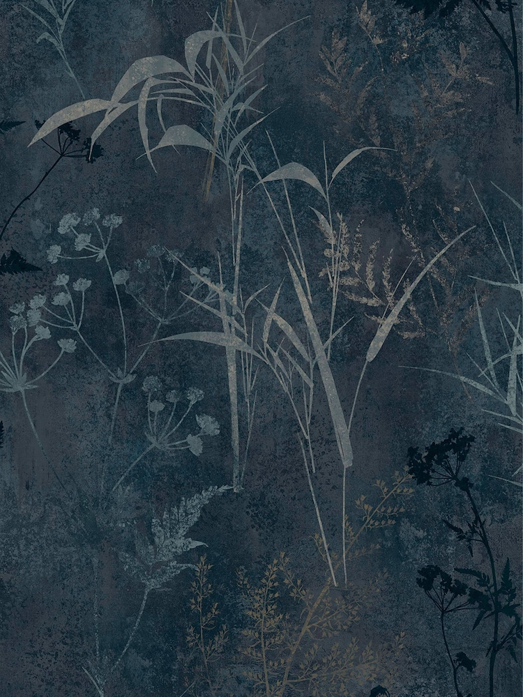 Graham & Brown Blue Restore Midnight 10M Wallpaper - Image 2 of 3 Graham & Brown Blue Restore Midnight 10M Wallpaper - Image 2 of 3
