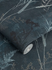 Graham & Brown Blue Restore Midnight 10M Wallpaper - Image 3 of 3