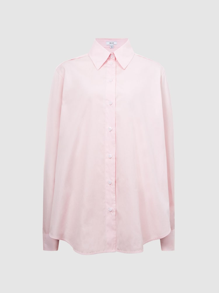 Reiss Light Pink Jenny Cotton Shirt - Image 2 of 5