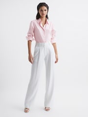 Reiss Light Pink Jenny Cotton Shirt - Image 3 of 5