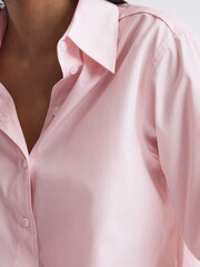 Reiss Light Pink Jenny Cotton Shirt - Image 4 of 5