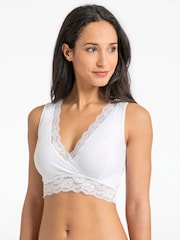 JoJo Maman Bébé White Lace Trim Maternity & Nursing Sleep Bras - Image 2 of 2