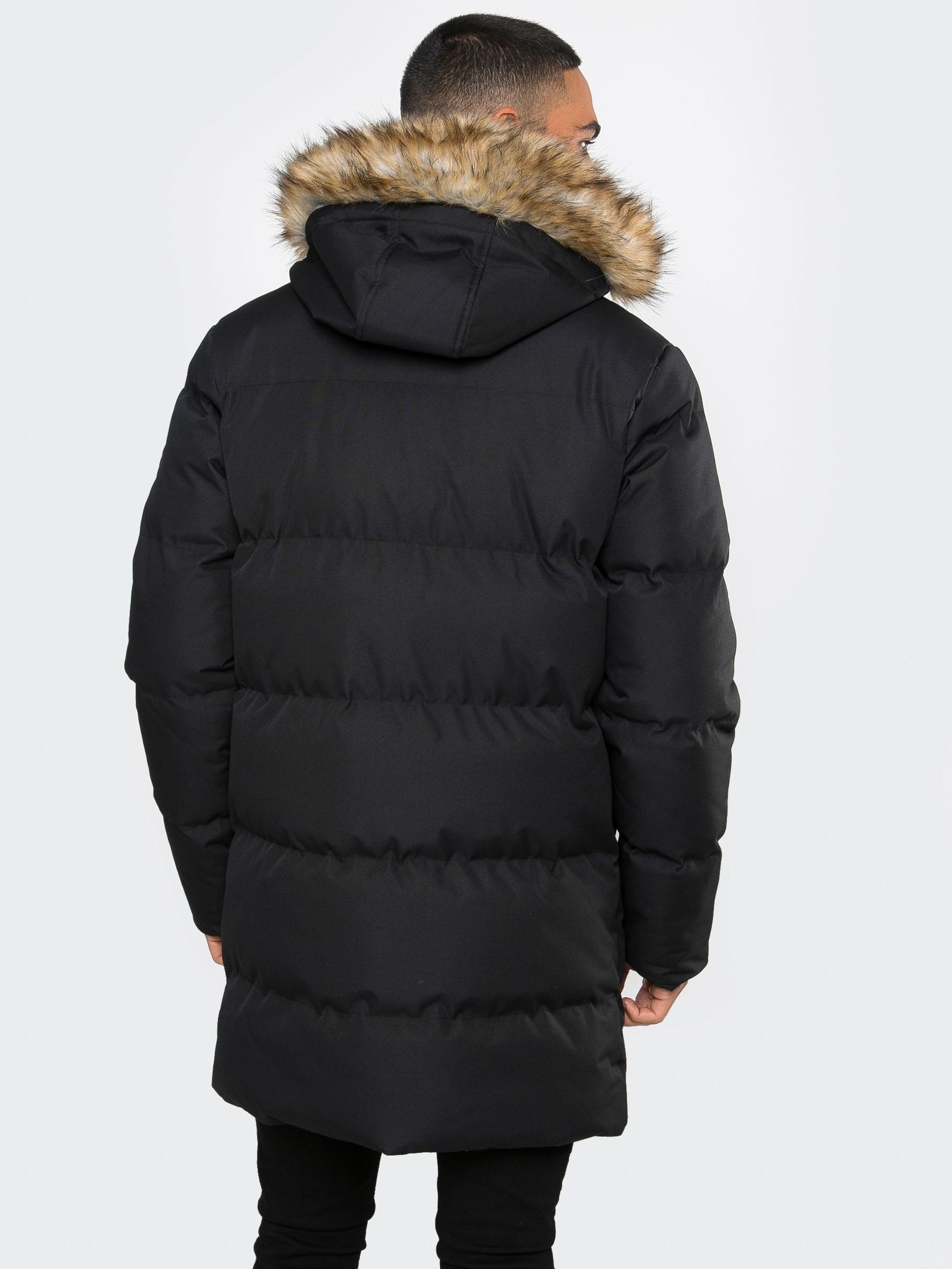 【翌日発送可能】 Showerproof Black Threadbare Buy Longline Padded Hooded トップス