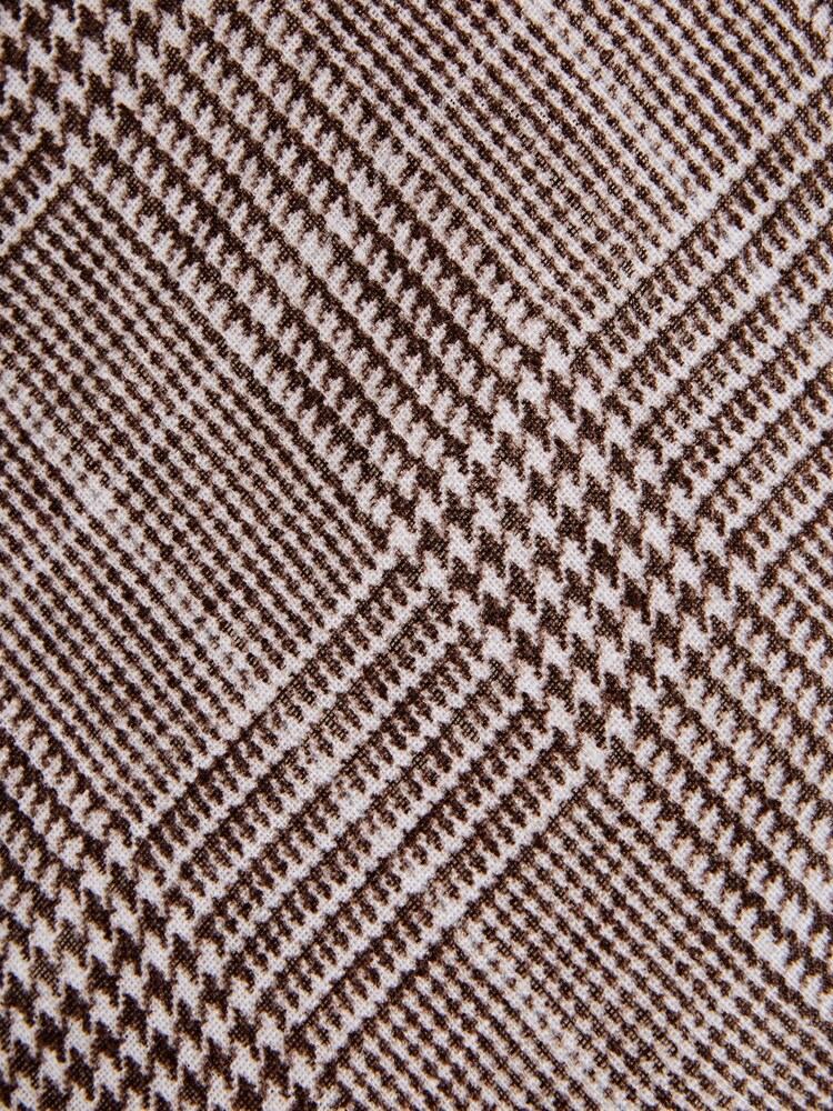 Reiss Brown Neptune Prince of Wales Check Linen Tie - Image 5 of 5