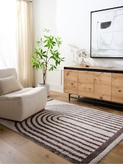 LIVABLISS Brown Fossay Washable Shaggy Modern Rug - Image 1 of 6