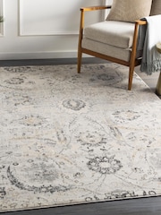 LIVABLISS Black Indigo Vintage Traditional Floral Boho Rug - Image 1 of 6