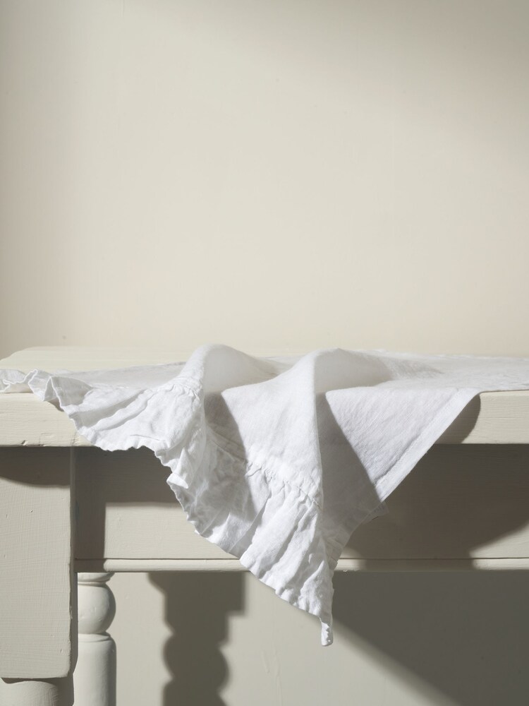 Truly White Linen Tea Towel - Image 2 of 3