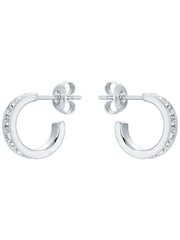 Ted Baker Silver Tone SEENITA: Crystal Small Hoop Earrings - Image 3 of 9