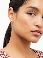 Ted Baker Silver Tone SEENITA: Crystal Small Hoop Earrings - Image 9 of 9