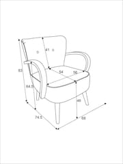 Clarke & Clarke William Morris Strawberry Thief Slate Grey Blush Luisa Accent Chair - Image 4 of 7