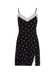 Pour Moi Black Polka Dot Sofa Loves Lace Hidden Support Soft Jersey Split Chemise - Image 4 of 5
