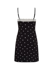 Pour Moi Black Polka Dot Sofa Loves Lace Hidden Support Soft Jersey Split Chemise - Image 5 of 5
