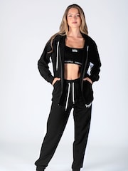 Pineapple Black Stripe Panel Zip Hoodie - Image 1 of 5