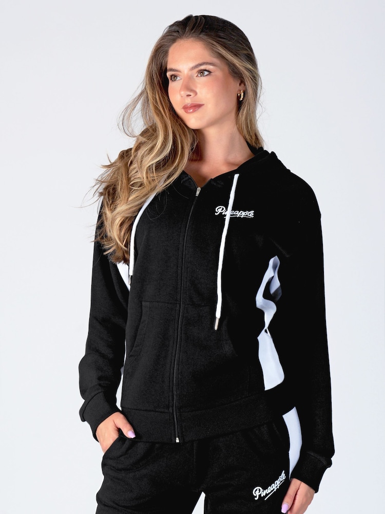 Pineapple Black Stripe Panel Zip Hoodie - Image 2 of 5