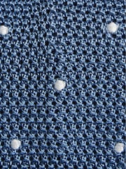 Reiss Airforce Blue Bank Silk Spotted Tie - Image 4 of 4