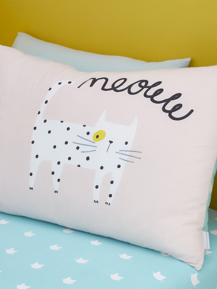 Catherine Lansfield Pink Cute Cats Duvet Cover and Pillowcase Set - Image 2 of 4