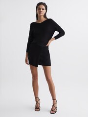 Reiss Black Sonia Knitted Bodycon Dress - Image 3 of 7