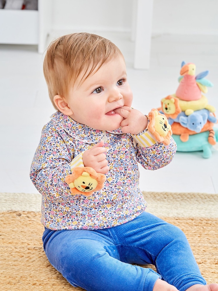 JoJo Maman Bébé Lion Wrist Soft Rattles - Image 1 of 4