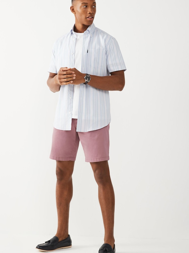 Pink Straight Stretch Chino Shorts - Image 2 of 3 Pink Straight Stretch Chino Shorts - Image 2 of 3