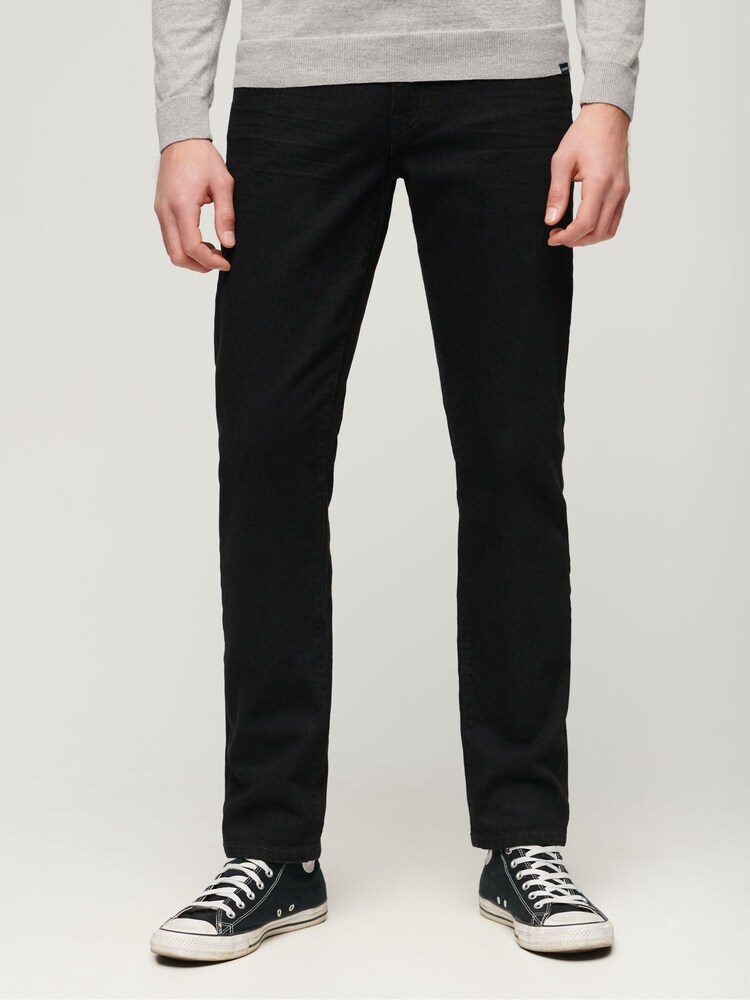 Superdry Black Organic Cotton Slim Straight Jeans - Image 1 of 10