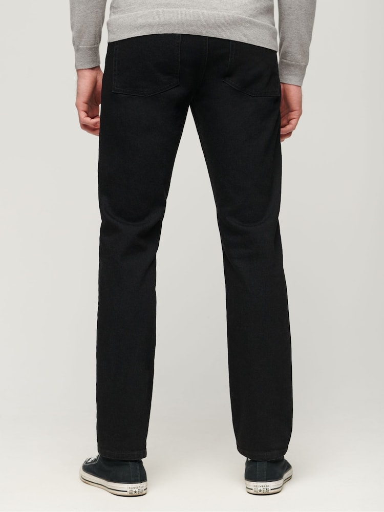 Superdry Black Organic Cotton Slim Straight Jeans - Image 2 of 10