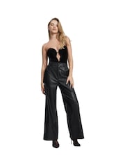 Bardot Black Marlowe Pu Wide Leg Trousers - Image 3 of 6