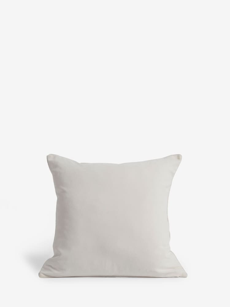 White 59 x 59cm Soft Velour Cushion - Image 2 of 4